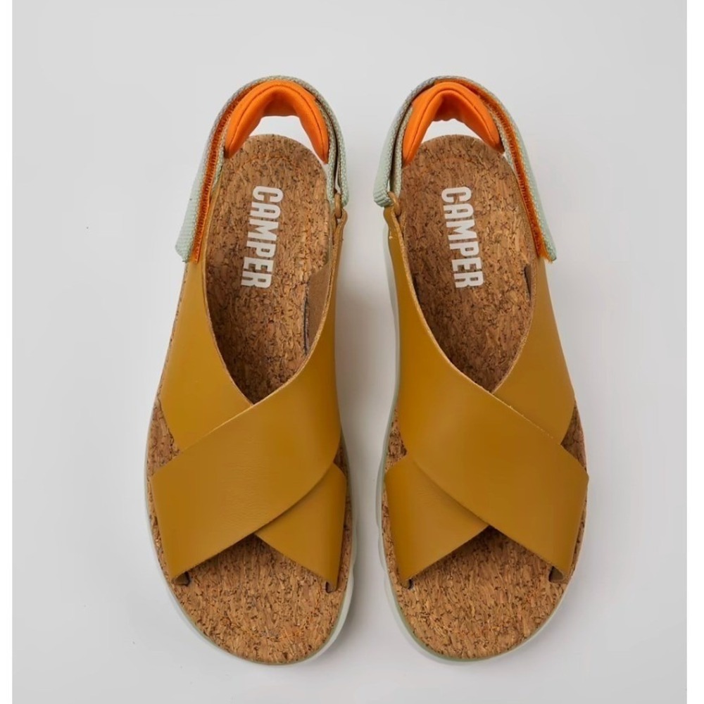 Camper Oruga Sandals Leather Cross-Strap 7‎ 38 Sporty Summer Coastal Gorpcore